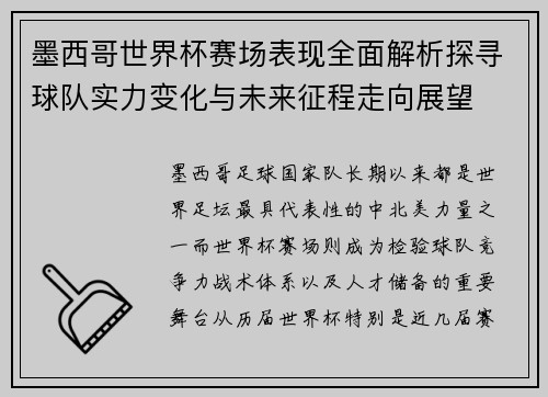墨西哥世界杯赛场表现全面解析探寻球队实力变化与未来征程走向展望